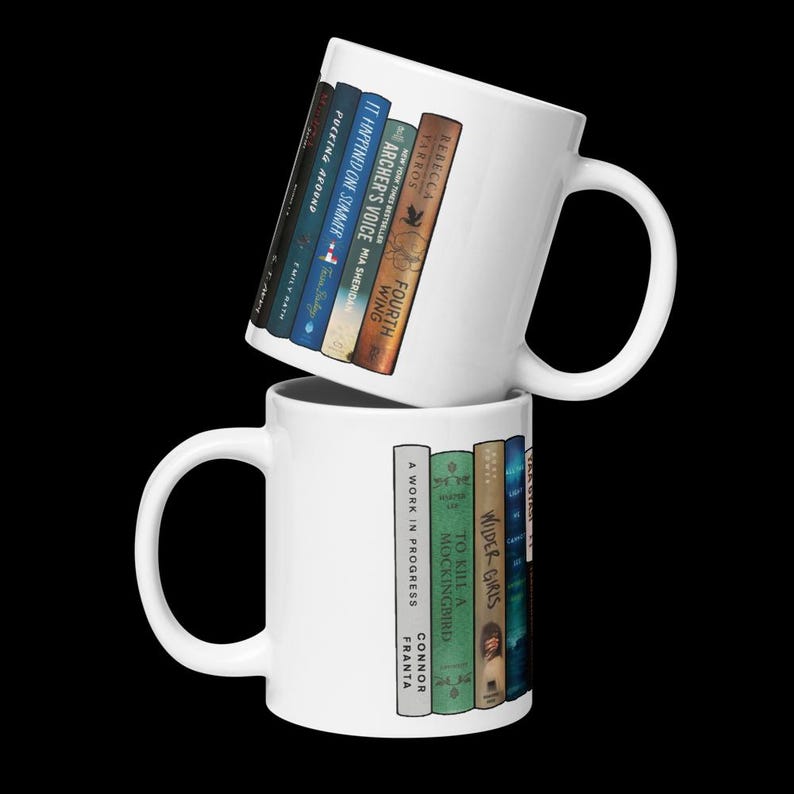 Custom Book Stack Mug: Personalized Book Lover Coffee Cup