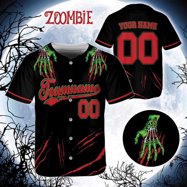 Custom Horor Halloween Baseball Jersey, Personalized Name Number Creepy Halloween Jersey, Baseball Uniform, Creepy Halloween Jerseys