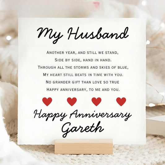 My Husband Anniversary Poem Card, Personalised Hubby Anniversary Card, Special Partner Anniversary Gift, Romantic Husband Card, Husband Love