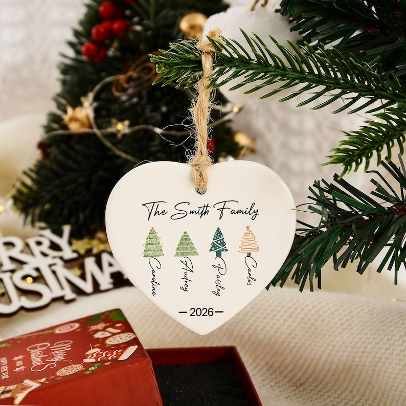 Personalised Christmas Bauble,Custom 2026 Family Christmas Ornament,Famliy Tree Buable,Christmas Tree Decoration,Family Keepsake,Xmas Gift