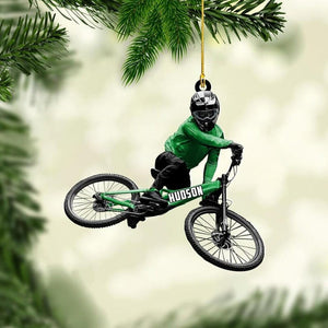 Personalized Mountain Bike Christmas Ornament: Biking Rider Gift