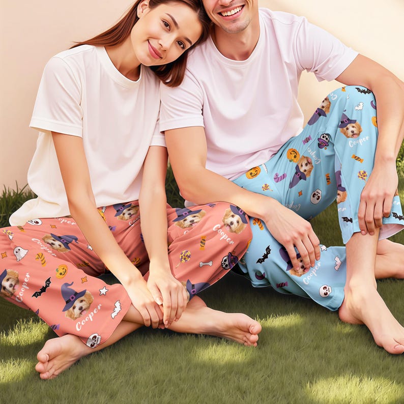Custom Face Halloween Pajama Pants: Personalized Photo PJs