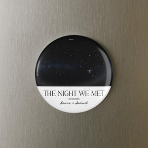 Personalized The Night We Met Magnet, Custom Star Map by Date Fridge Magnet, Constellation Night Sky Map Wedding Anniversary Gift For Couple