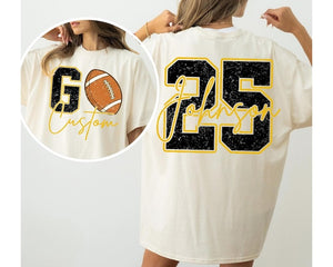 Custom Football Shirt, Football Mom Shirt with Kids Name and Jersey Number, School Spirit Shirt, Football Season Mama Gifts