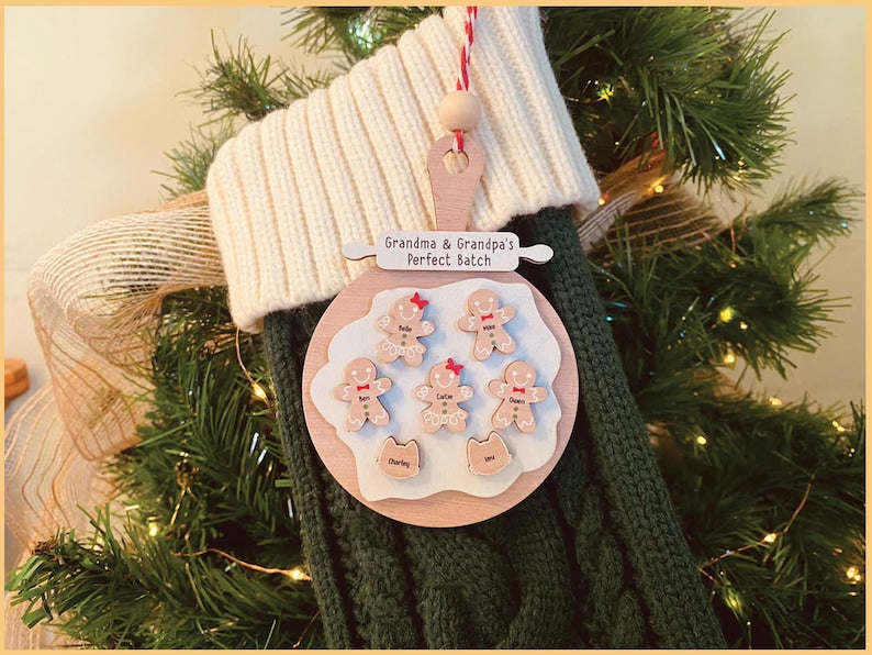 Personalized Gingerbread Christmas Ornament Grandma & Grandpa s Perfect Batch Family Ornament 2025, Cookie Keepsake