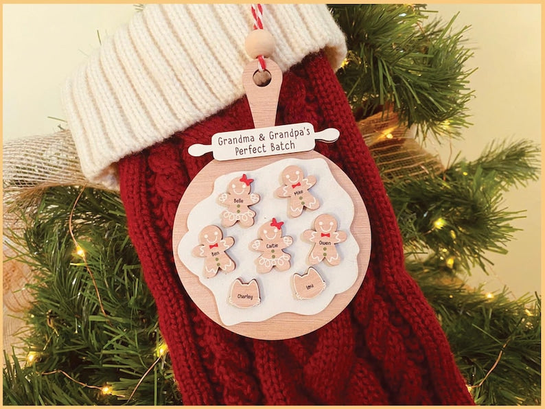 Personalized Gingerbread Christmas Ornament Grandma & Grandpa s Perfect Batch Family Ornament 2025, Cookie Keepsake