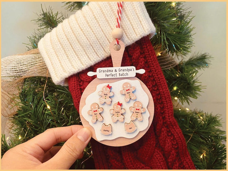 Personalized Gingerbread Christmas Ornament Grandma & Grandpa s Perfect Batch Family Ornament 2025, Cookie Keepsake