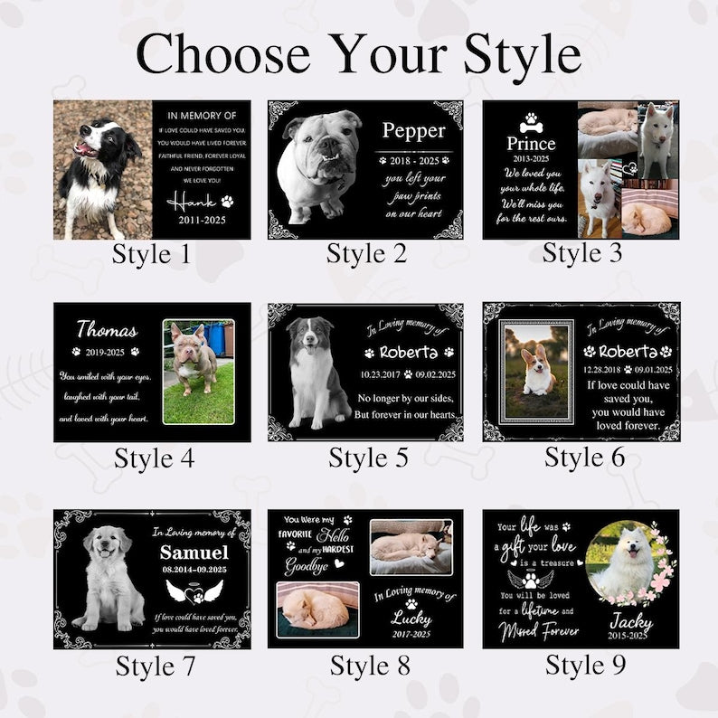 Personalized Pet Memorial,Custom Pet Memorial Stone,Pet Grave Marker With Photo,Pet Grave Stone,Pet Memorial Gift,Dog Sympathy Gift