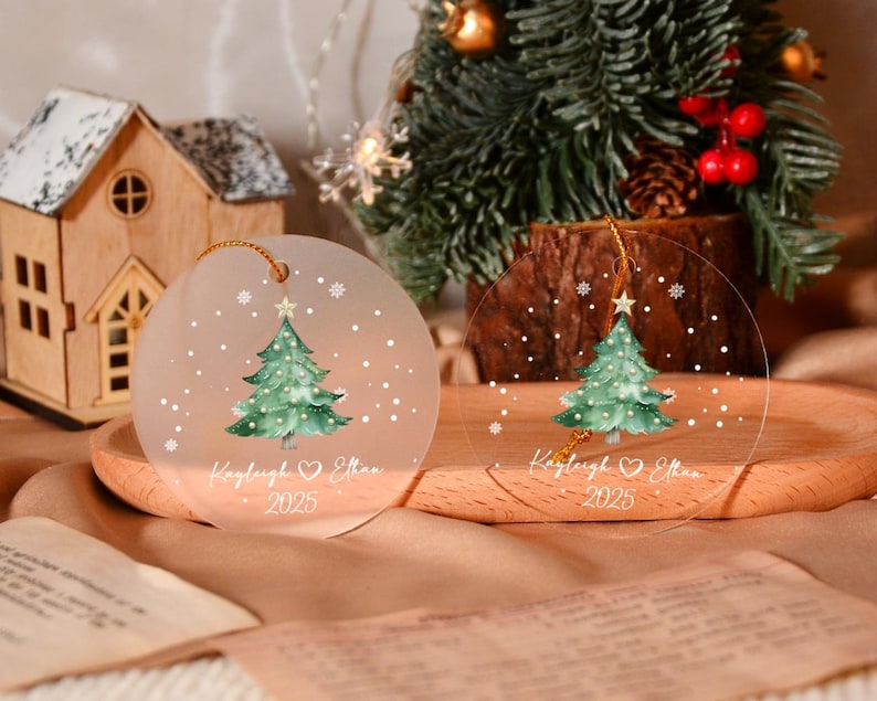 Personalized Couples Christmas Ornament: Acrylic Bauble, Our First Christmas Togther, Christmas Home Decor, New Couple Xmas Ornament Gifts