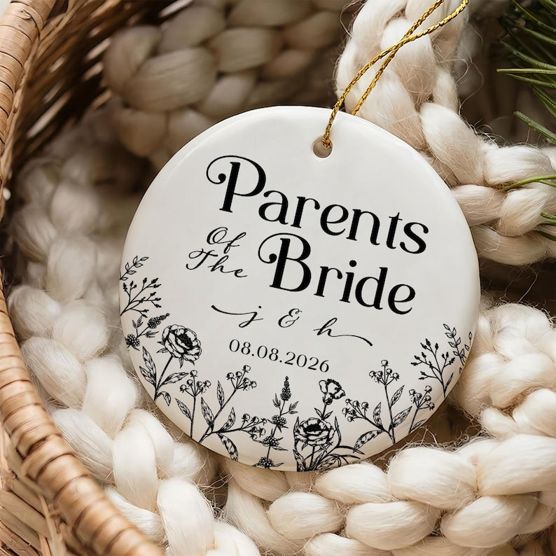 Personalized Wedding Ornament for Parents, Wedding Gift for Parents of the Bride and Groom,Parents Wedding Gift,Wedding Gift for Mom Dad