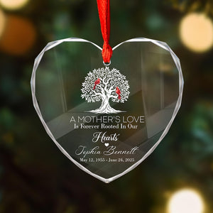 Cardinal Memorial Christmas Ornament, Personalized Sympathy Glass Ornament, Funeral Ornaments, Keepsake Remembrance Gift, Loss of Loved One