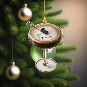 Personalized Espresso Martini Christmas Ornament, Espresso Martini Ornament, Holiday Ornament, Espresso Martini Gift, Cocktail Lover Gift