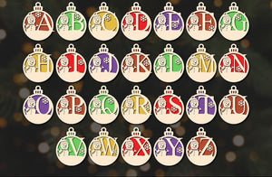 Christmas Balls Monogram, Snowman Bauble , Custom Name Ornament,Tree Ornaments