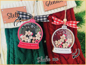 Personalized Gingerbread Family Ornament With Hat, Custom Family Christmas Ornament 2025, 4D Cookie Keepsake Holiday Gift