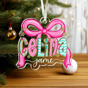 Personalized Kids Christmas Ornament, Custom Coquette Kids Girls Ornament, Coquette Ornament With Name, 2025 Christmas Gift For Daughter