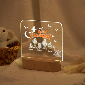 Personalized Halloween Night Light, Custom Night Lamp with Name, Halloween Ghost Family Lamp, Funny Halloween Gift for Kid, Gift for Family