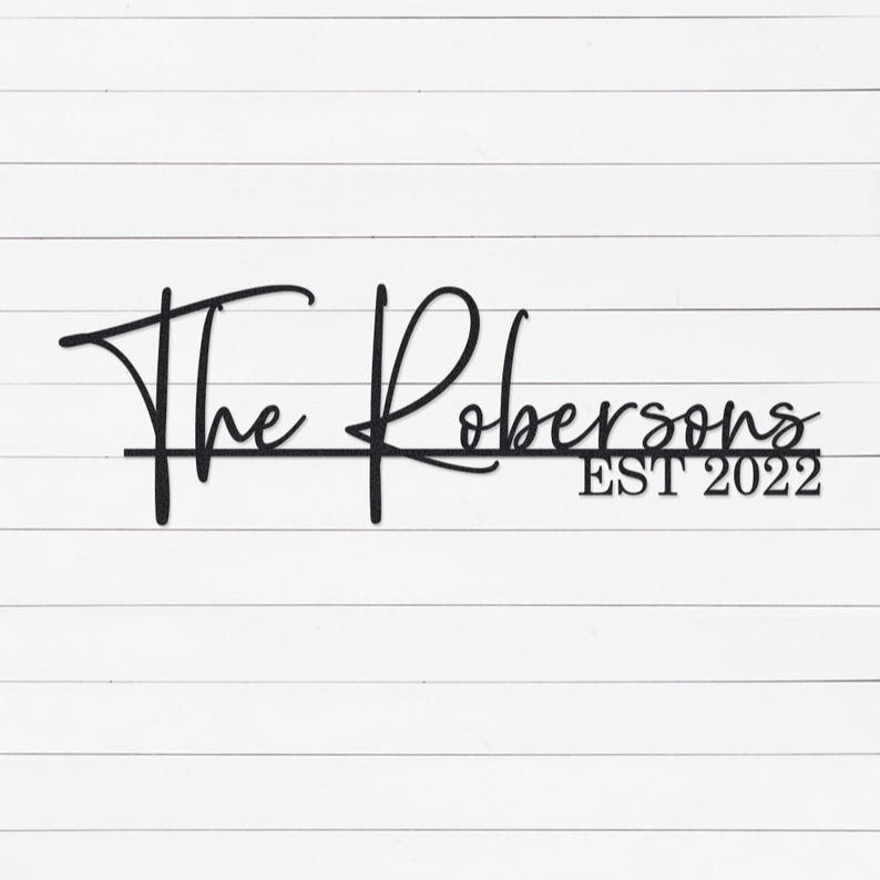 Personalized Family Name Sign | Custom Last Name Sign | Wedding & Housewarming Gift Metal Wall Art | Wedding Backdrop Sign | Wall Decor