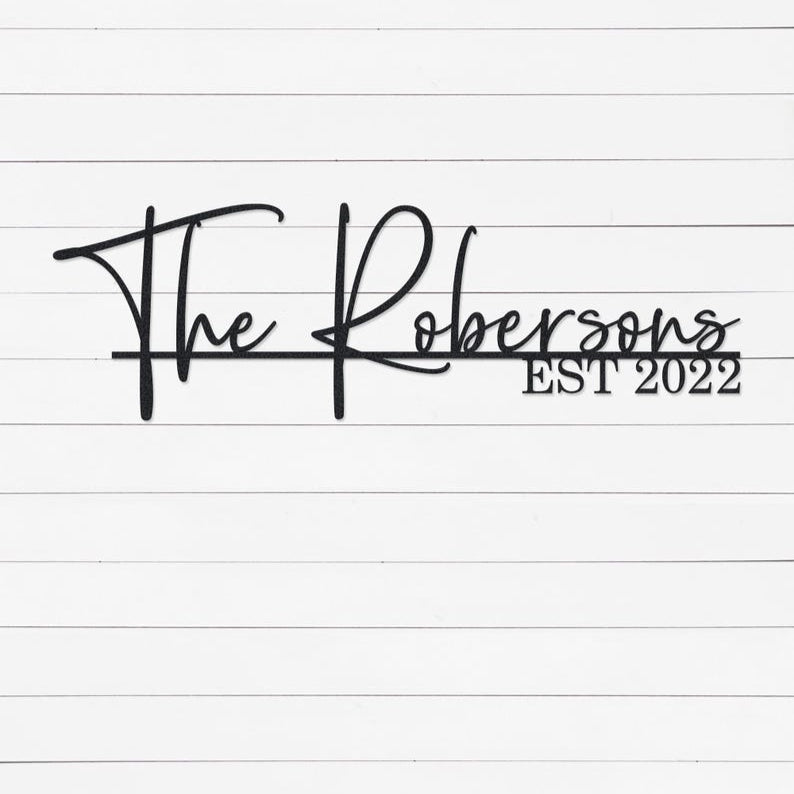 Personalized Family Name Sign | Custom Last Name Sign | Wedding & Housewarming Gift Metal Wall Art | Wedding Backdrop Sign | Wall Decor