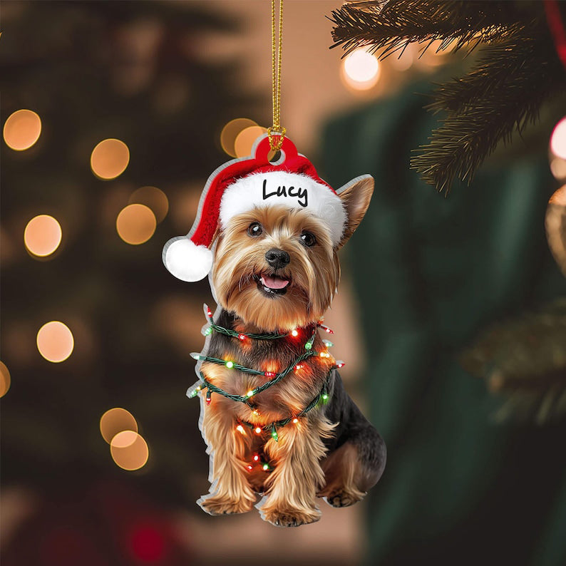 Custom Dog Yorkie Ornament, Yorkshire Terrier Acrylic Ornament, Yorkie Dog Ornament, Gift for Yorkie lover, Yorkshire Terrier Gifts, Yorkie