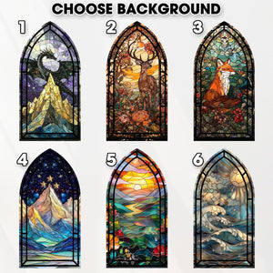 Fantasy Book Nook for Bookaholic, Stained Glass Candle Holder, Fantasy Book Lover & Reader Gift, Bookshelf Decor, Library Decor,Bookish Gift