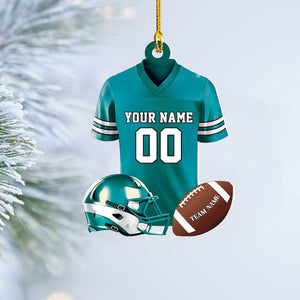 Personalized Football American Christmas Ornament, Custom Name Ornament, Christmas 2025 Ornament, Flat 2D Ornament, Gift for Boyfriend