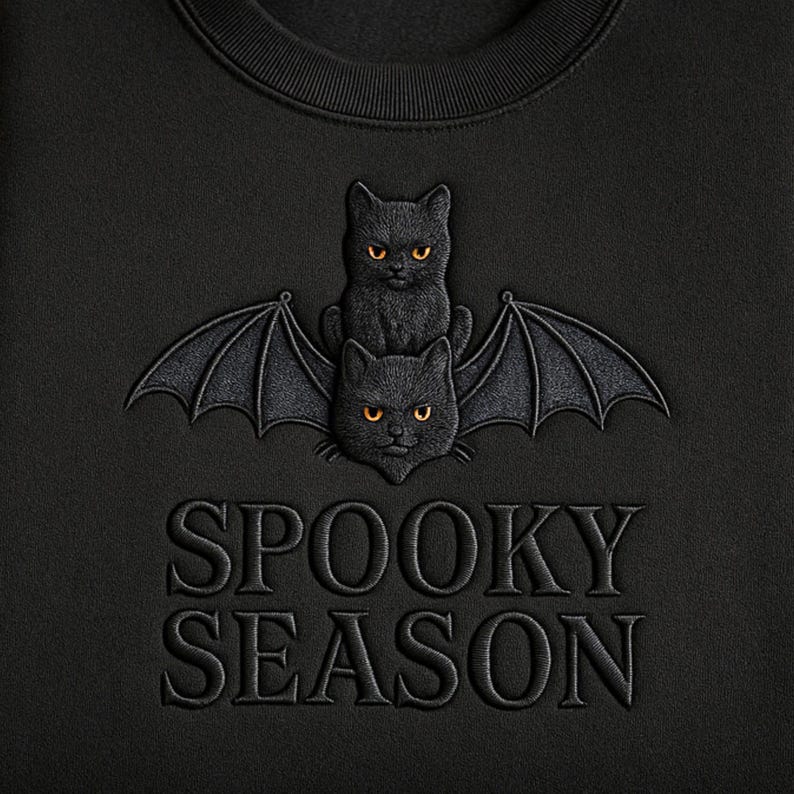 Halloween Embroidered Sweatshirt Halloween Spooky Season Sweatshirt Sarcasm shirt Funny gift for friend Dark Humor Gothic Style Bat Tee Top