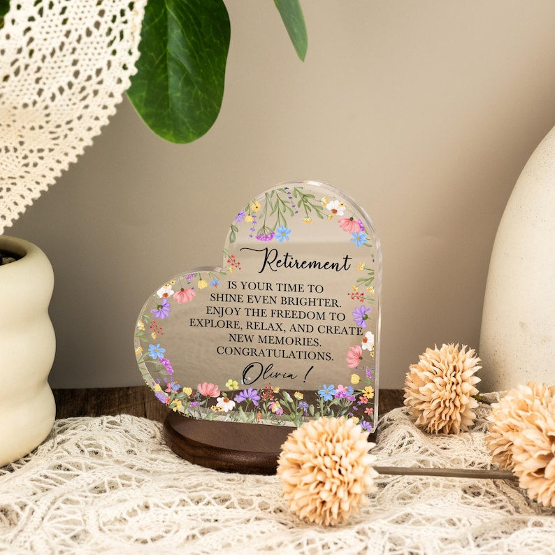Personalized Retirement Gift, Retirement Acrylic Plaque, Retirement Gift for Women, Retirement Plaque, Custom Message Gift for Retirement