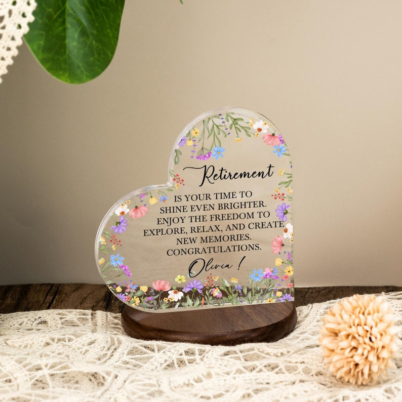 Personalized Retirement Gift, Retirement Acrylic Plaque, Retirement Gift for Women, Retirement Plaque, Custom Message Gift for Retirement