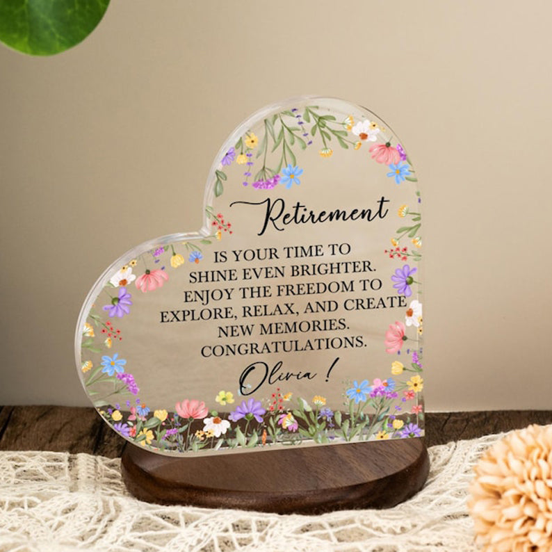 Personalized Retirement Gift, Retirement Acrylic Plaque, Retirement Gift for Women, Retirement Plaque, Custom Message Gift for Retirement