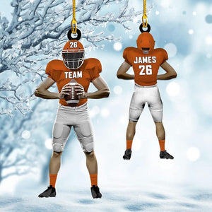 Personalized American Football Ornament, Football Players Christmas Ornament, Custom Name Number Ornament, Football Acrylic Ornament