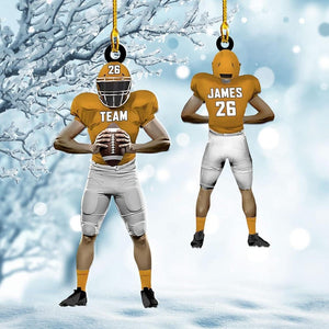Personalized American Football Ornament, Football Players Christmas Ornament, Custom Name Number Ornament, Football Acrylic Ornament