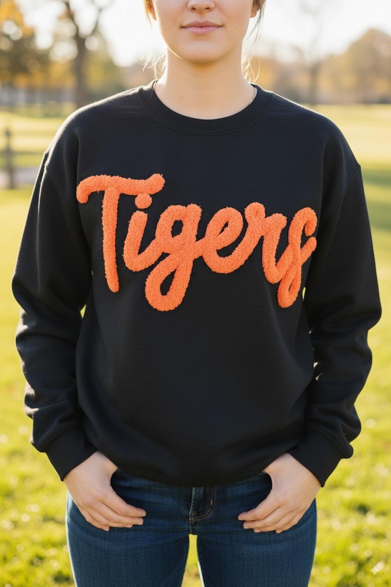 Customized Chenille YARN EMBROIDERED Chenille Game Day Fuzzy Letter,Team Spirit Shirt,Football Moms,Chenille Patch Sports Team Sweatshirt il_794xN.7171070104_sa9d.jpg