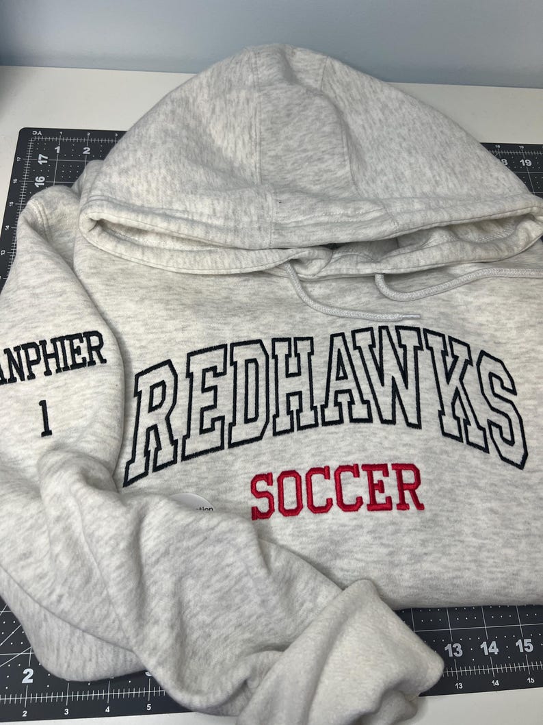 Custom Team Embroidered Sweatshirt/Hoodie, Sports Team Apparel, Custom Team Name, Custom Name and Number, Hockey/Soccer Hoodie, Game Day il_794xN.7171727772_g5kf.jpg