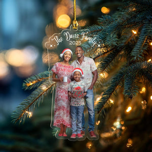 Acrylic Photo Ornament, Christmas Ornament, Custom Family Photo Ornament, Acrylic Picture Ornament, Family Ornaments, Couple Gifts