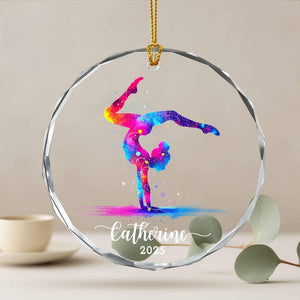 Personalized Gymnastics Ornament for Girl, Gymnastics Ornament, Gymnastic Sister Friend Team Gift, Gymnast Christmas Ornament, Gymnast Gift