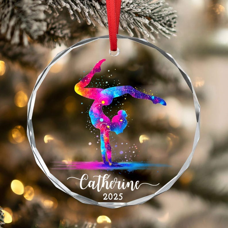 Personalized Gymnastics Ornament for Girl, Gymnastics Ornament, Gymnastic Sister Friend Team Gift, Gymnast Christmas Ornament, Gymnast Gift