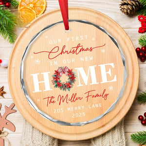 New Home Ornament, New Home Christmas Glass Ornament, Our First Christmas in Our New Home, New Home Tree Decor, New Address Ornament Gifts