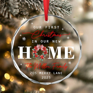 New Home Ornament, New Home Christmas Glass Ornament, Our First Christmas in Our New Home, New Home Tree Decor, New Address Ornament Gifts