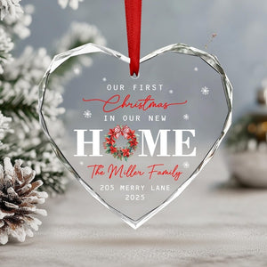 New Home Ornament, New Home Christmas Glass Ornament, Our First Christmas in Our New Home, New Home Tree Decor, New Address Ornament Gifts