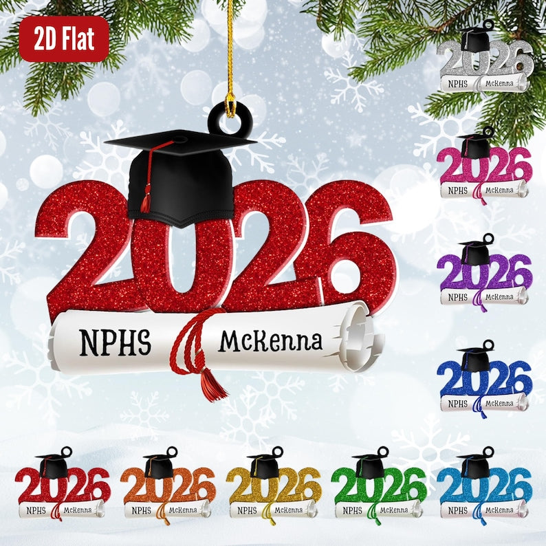Personalized Senior 2026 Ornament, Custom Class of 2026 Ornament, High School Senior, Personalized New Student Gift, Class of Gift