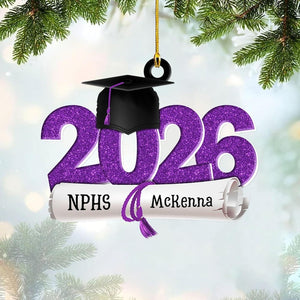 Personalized Senior 2026 Ornament, Custom Class of 2026 Ornament, High School Senior, Personalized New Student Gift, Class of Gift