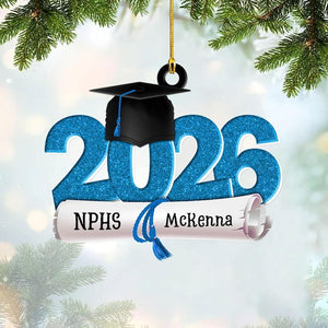 Personalized Senior 2026 Ornament, Custom Class of 2026 Ornament, High School Senior, Personalized New Student Gift, Class of Gift