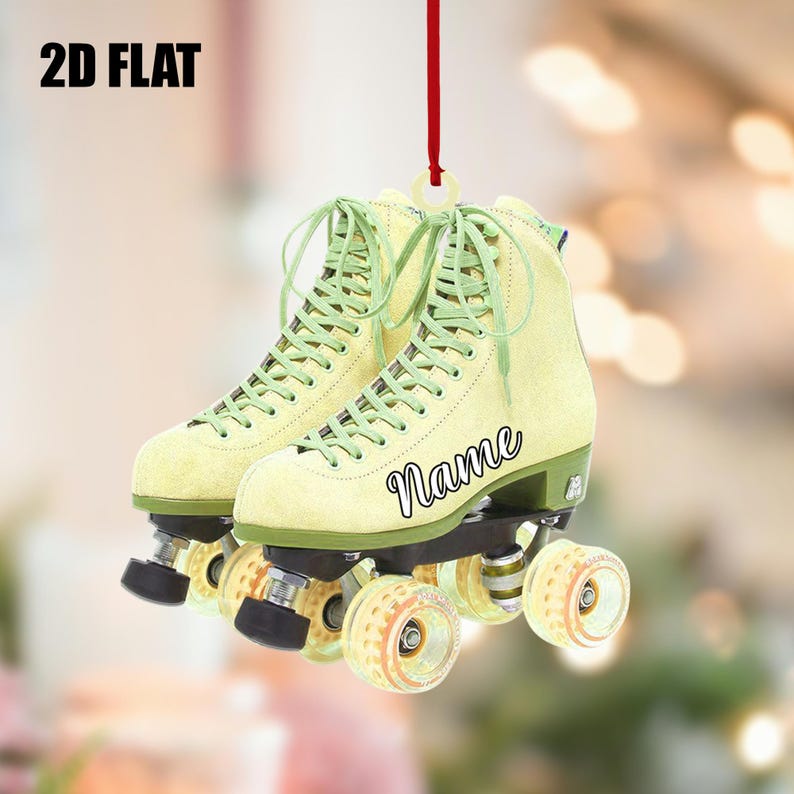 Personalized Roller Skate 2D Flat Acrylic Ornaments, Roller Skate Christmas Ornament, Gift for Roller Skate Lovers, Xmas Hanging Ornament