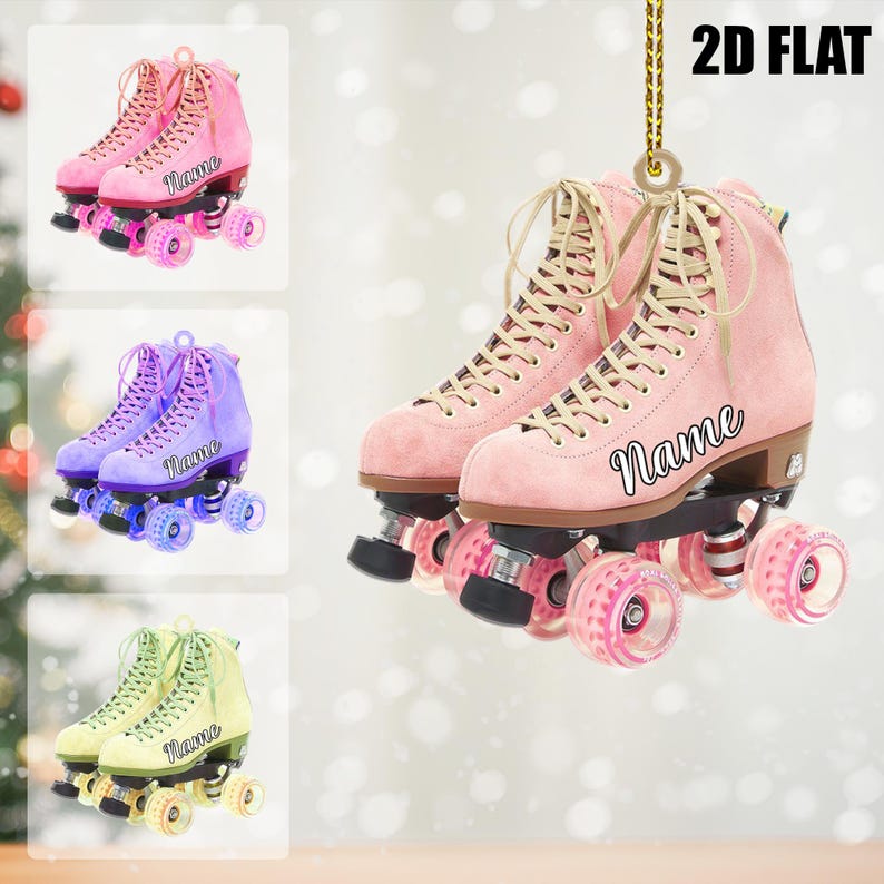 Personalized Roller Skate 2D Flat Acrylic Ornaments, Roller Skate Christmas Ornament, Gift for Roller Skate Lovers, Xmas Hanging Ornament