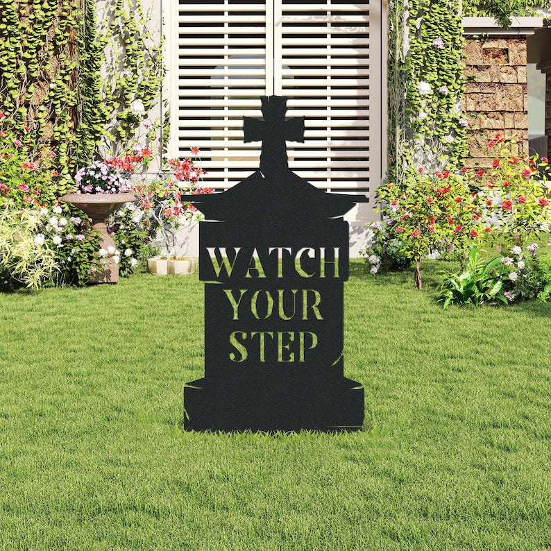 Custom Halloween Metal Tombstone Yard Stake Personalized Outdoor Decor for Lawn & Garden Halloween Pathway Decor Zombie Graveyard Sign