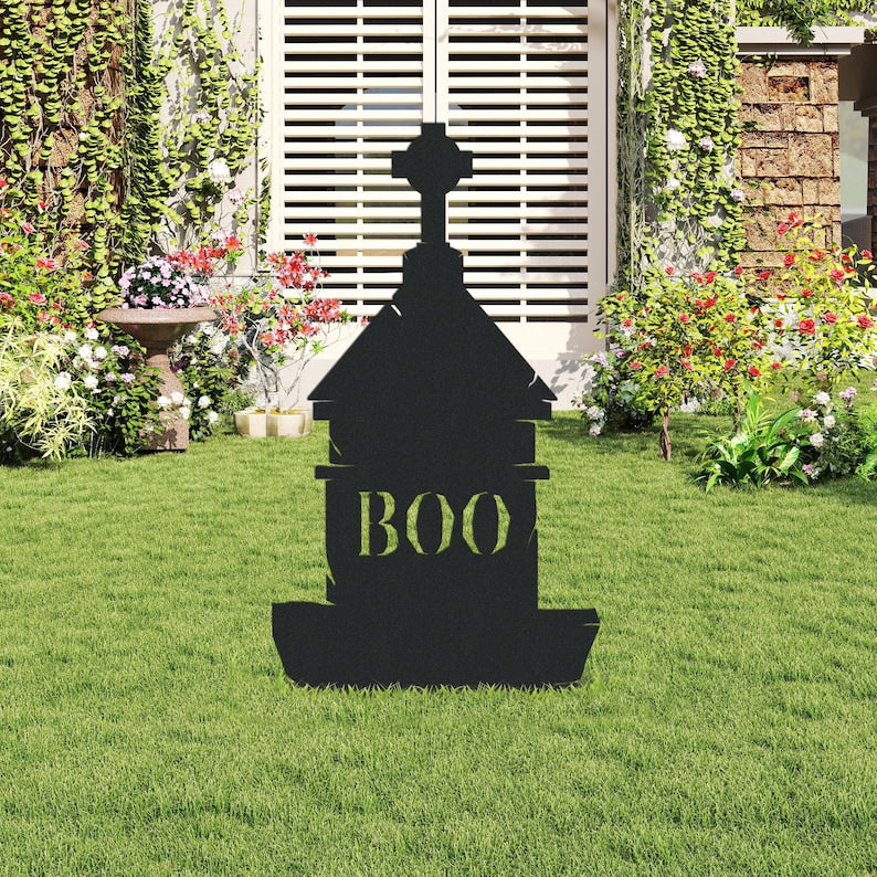 Custom Halloween Metal Tombstone Yard Stake Personalized Outdoor Decor for Lawn & Garden Halloween Pathway Decor Zombie Graveyard Sign