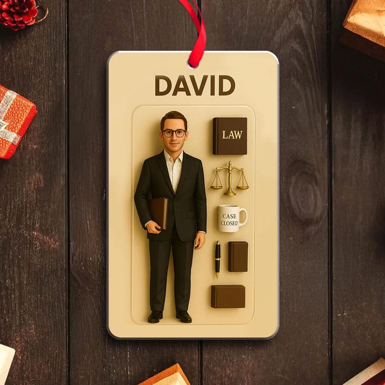 Personalized Job Action Figure Acrylic Ornament: Custom Career Keepsake