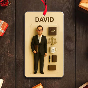 Personalized Job Action Figure Acrylic Ornament: Custom Career Keepsake