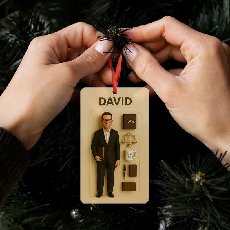 Personalized Job Action Figure Acrylic Ornament: Custom Career Keepsake