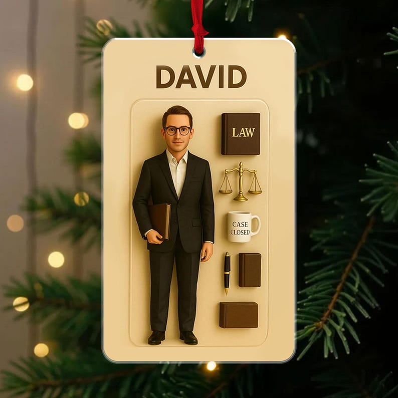 Personalized Job Action Figure Acrylic Ornament: Custom Career Keepsake